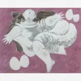 Venus e Passaro by Milton Dacosta, Óleo sobre eucatex, offered Apr 2006