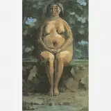 Hector Carybé, Nu Sentado, Óleo sobre tela