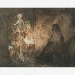 Untitled by Daniel Senise, Limalha de ferro e colagem sobre tela, offered Apr 2006