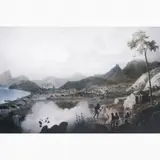 Johann Moritz Rugendas, Vue de la Montagne de Corecovado et du Fauburg de Cadete - prise de la Carrière, Litografia