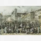 Johann Moritz Rugendas, Rue Droite à Rio de Janeiro, Litografia