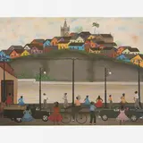Heitor dos Prazeres, Paisagem com Figuras, Óleo sobre tela