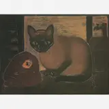 Oswaldo Goeldi, Gato e Cabeça de Peixe, Litogravura