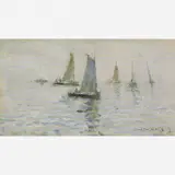 Marinha com Barcos by Giovanni Battista Castagneto, ÓLEO SOBRE MADEIRA, offered Nov 2005
