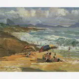 Praia do Arpoador by Manoel Santiago, Óleo sobre tela, offered Nov 2005