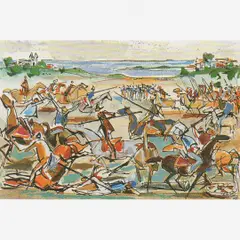Cena da Batalha de Pirajá ( projeto para mural) by Hector Carybé, Aquarela e Nanquim, offered Aug 2005