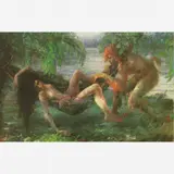 O Curupira - Lenda Amazônica - Brasil by Manoel Santiago, Óleo sobre tela, offered Aug 2005