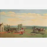 Pedro Weingärtner, Chegando para a missa, ÓLEO SOBRE MADEIRA