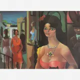 Mulher com gato by Di Cavalcanti, Óleo sobre tela, offered Apr 2005