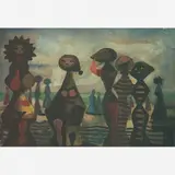 Figuras na praia by Di Cavalcanti, Óleo sobre tela, offered Apr 2005