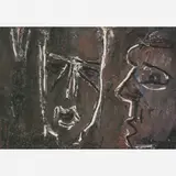 Faces by Iberê Camargo, Óleo sobre tela, offered Apr 2005