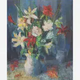 Vaso com flores by Manoel Santiago, Óleo sobre tela, offered Apr 2005