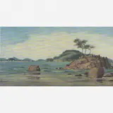 Canto da praia São Vicente by Benedito Calixto, Óleo sobre tela, offered Apr 2005