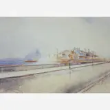 Francisco Goldschmidt, Praia do Flamengo, Aquarela