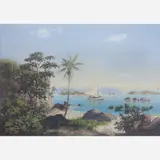 Henrique Tribolett, Trecho Interior da Baia de Guanabara (C.1896), ÓLEO SOBRE MADEIRA
