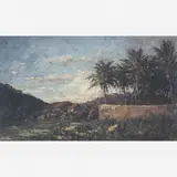 Canto do Rio em Icaraí.( c. 1898) by Garcia y Vasquez, ÓLEO SOBRE CARTÃO, offered Dec 2004