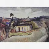 Mick Carnicelli, Paisagem com Casa, Aquarela