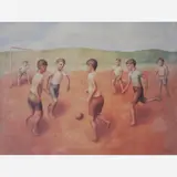 Carlos Prado, Meninos Jogando Futebol, Óleo sobre eucatex