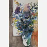 Carlos Leão, Jarro com Flores, Aquarela