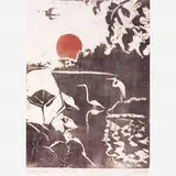 Oswaldo Goeldi, Garças, Xilogravura colorida