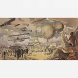 Cadmo Fausto, Estudo para o Painel do Aeroporto Santos Dumont, Guache