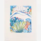 Cícero Dias, Paisagem com figuras, Aquarela