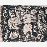 Henry Moore, Untitled, Nanquim, grafite e pastel