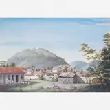 Benedito Calixto, Paisagem de santos, Guache