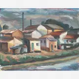 Raphael Galvez, Do lado de lá do Rio Tietê - Bairro da Ponte Grande, ÓLEO SOBRE CARTÃO