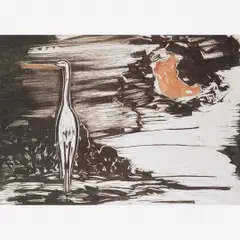 Garça by Oswaldo Goeldi, Xilogravura a cores, offered Apr 2004