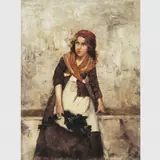 ITALIANA by Pedro Weingärtner, ÓLEO SOBRE MADEIRA, offered Dec 2003