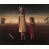 MENINAS E CACHORRO by Orlando Teruz, Óleo sobre tela, offered Dec 2003