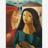 MULATAS by Di Cavalcanti, Óleo sobre tela, offered Dec 2003