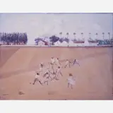 INFÂNCIA by Candido Portinari, ÓLEO SOBRE MADEIRA, offered Dec 2003