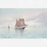 Balliester, Veleiros, ÓLEO SOBRE MADEIRA