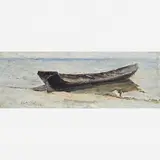 Canoa na Praia by Giovanni Battista Castagneto, ÓLEO SOBRE MADEIRA, offered Sep 2003