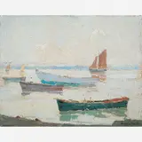 Garcia Bento, marinha com Barcos