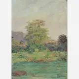 Francisco Manna, Paisagem, Óleo sobre tela colada em placa