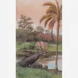 Francisco Aurélio, Paisagem com Lago, ÓLEO SOBRE TELA