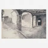 Entrada do Casarão em Lugano by Henrique Alvim Correia, Grafite, sanguínea e lápis de cor sobre papel, offered Apr 2003