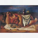 Hector Carybé, Mulher Deitada e Frutas. (c. 1950)