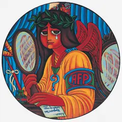 "Anjo de Asa Fina e Pequena" ou "Anjo Complexado" by Virgolino, Óleo sobre tela colada em eucatex, offered Apr 2003