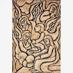 Cena Bíblica by Raimundo de Oliveira, Aquarela e Nanquim, offered Apr 2003