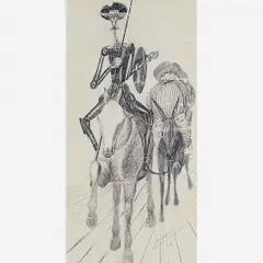 D. Quixote e Sancho Pança by Candido Portinari, Aquarela e grafite sobre papel, offered Nov 2002