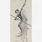 D. Quixote by Candido Portinari, Aquarela e grafite sobre papel, offered Nov 2002