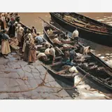 Enrique Martínez Cubells, Barcos de Pesca no Cais, ÓLEO SOBRE TELA