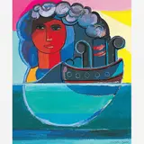 Mulher e Barco by Cícero Dias, ÓLEO SOBRE MADEIRA, offered Jul 2002