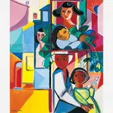 Figuras by Cícero Dias, óleo sobre tela, offered Jul 2002