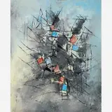 Antônio Bandeira, Soleil Sur Paysage Bleu