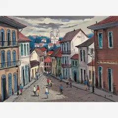 Ouro Preto by Sílvio Pinto, ÓLEO SOBRE TELA, offered Jul 2002